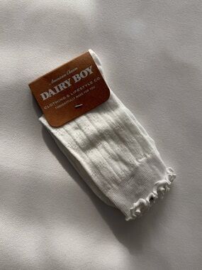 Dairy Boy | Pointelle Crew Socks